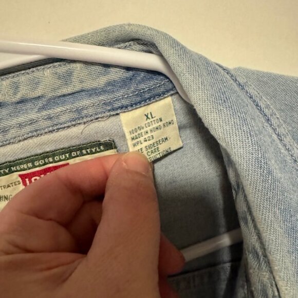 Levis‎ Denim Vintage Button Front Shirt Mens Jean Shirt Size Extra Large - Picture 6 of 7